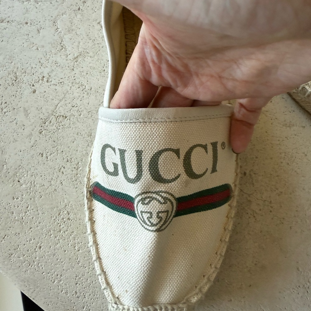 Gucci Cream Canvas Espadrilles